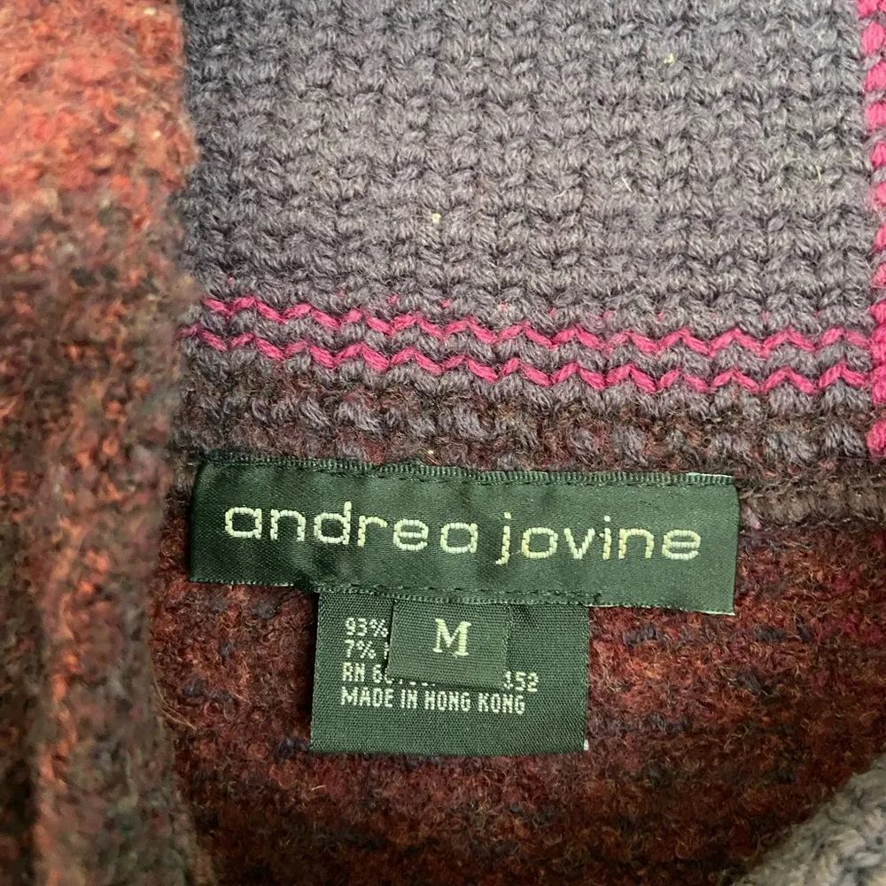 NWOT Andrea Jovine women’s purple mock neck wool blend soft plush knit sweater M - Image 4