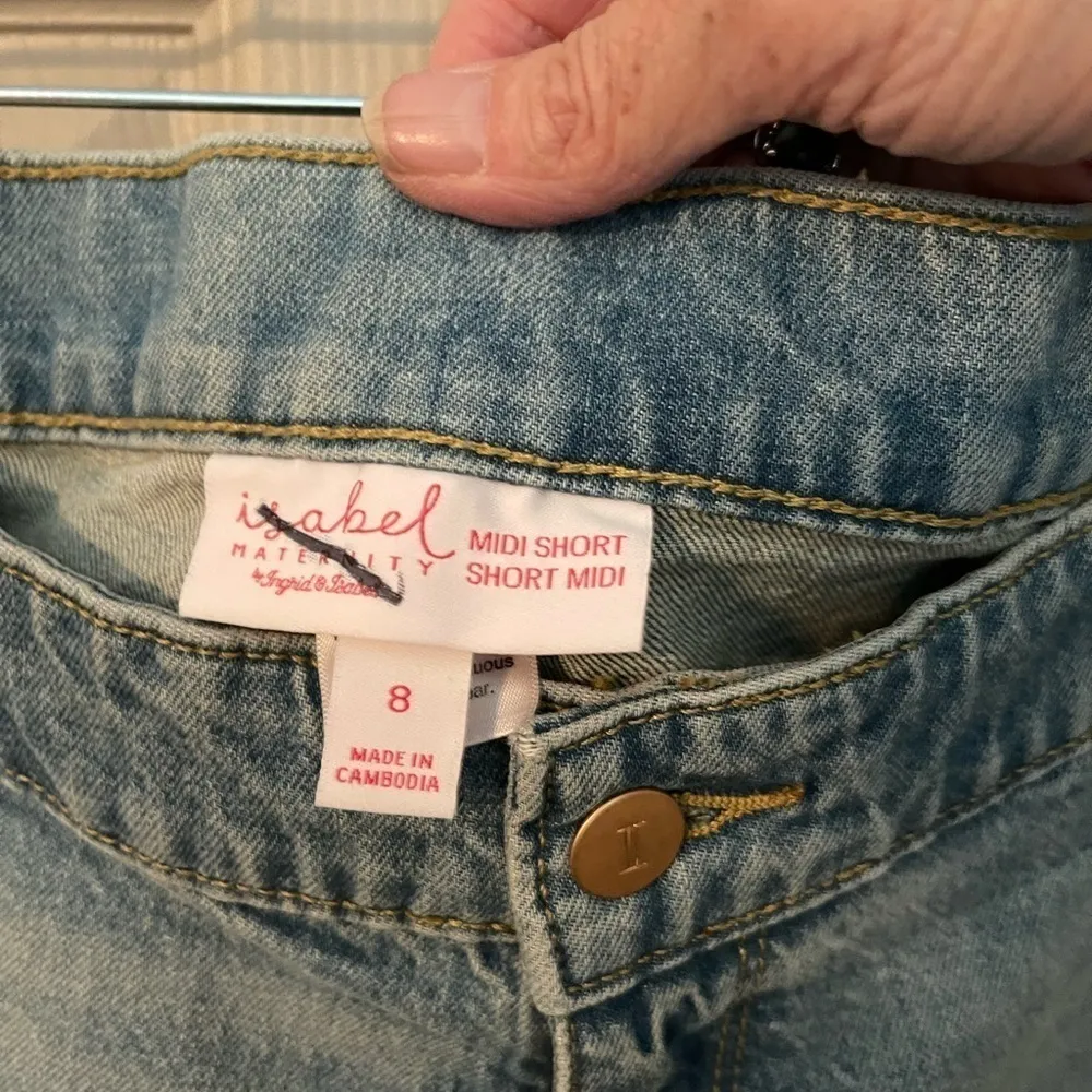 Isabel Maternity by Ingrid & Isabel blue Jean shorts. NWT - Image 6