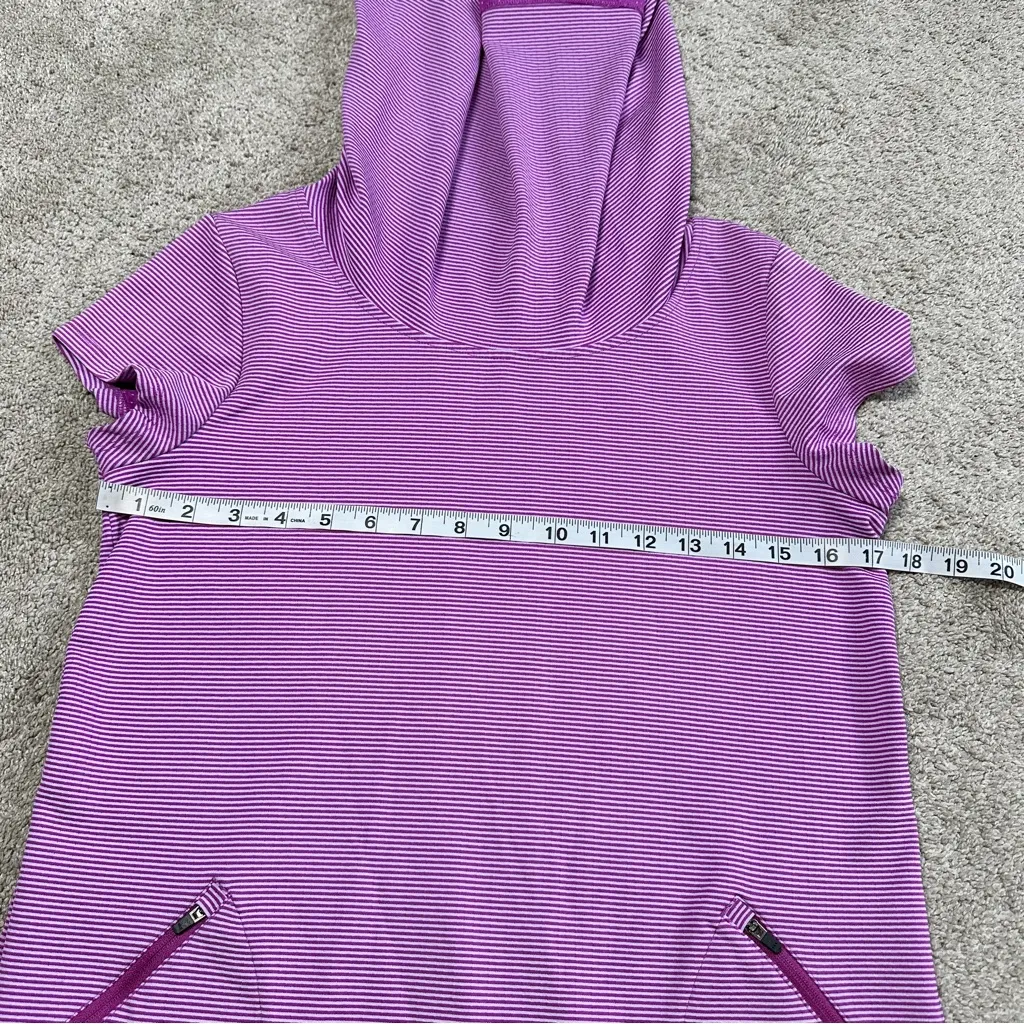 Title Nine Women’s Layli Cowl Neck Shortsleeve Mini Dress in Purple Striped S - Image 10