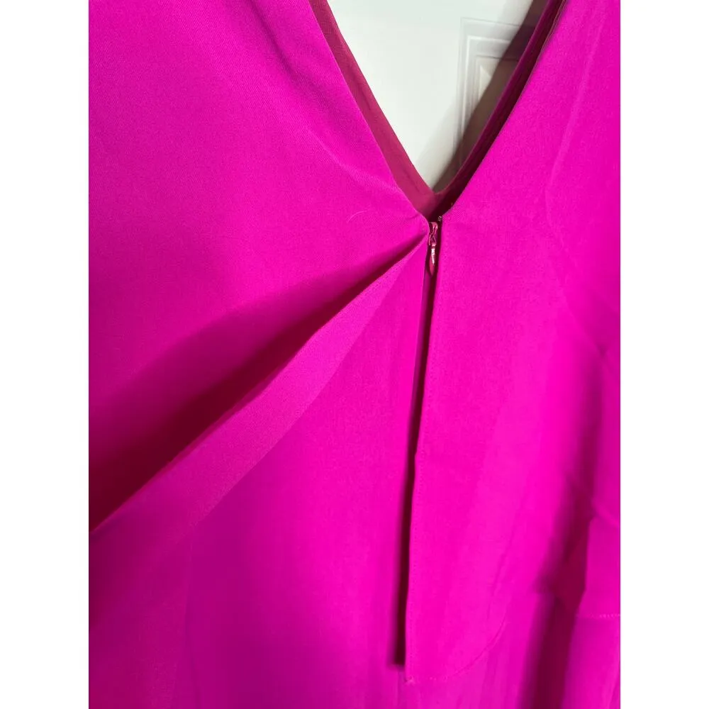 Sugar Lips NEW Magenta V Neck Mini Dress Butterfly Sleeves XS - Image 3