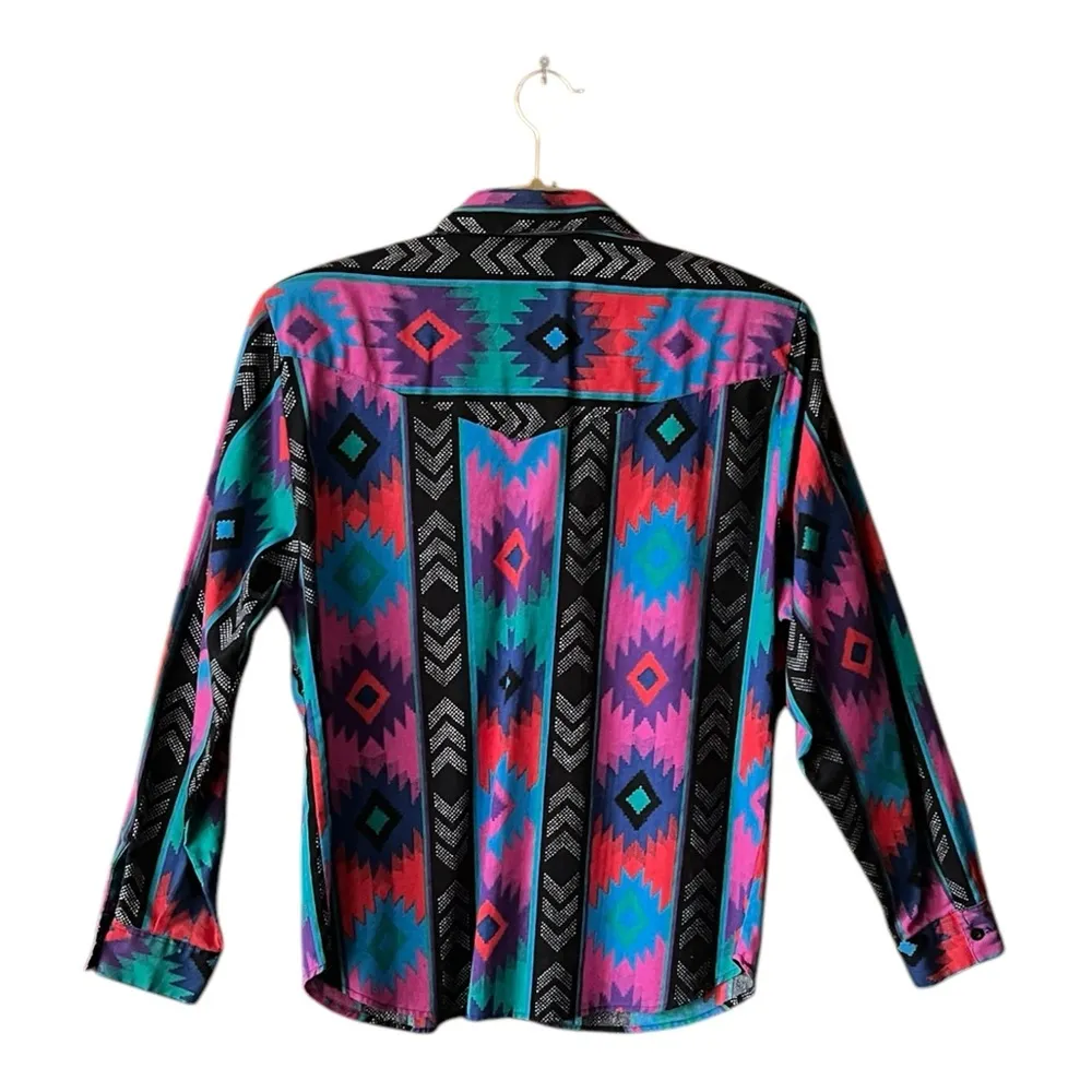 VTG. 80’s Roper Southwestern Button Up Womens Western Shirt.sz. VTG. 9/10 - Image 2