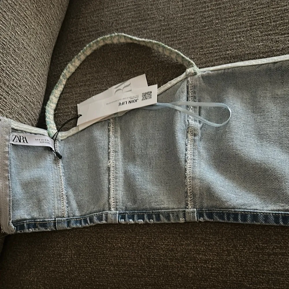 NWT Zara denim crop top small - Image 4