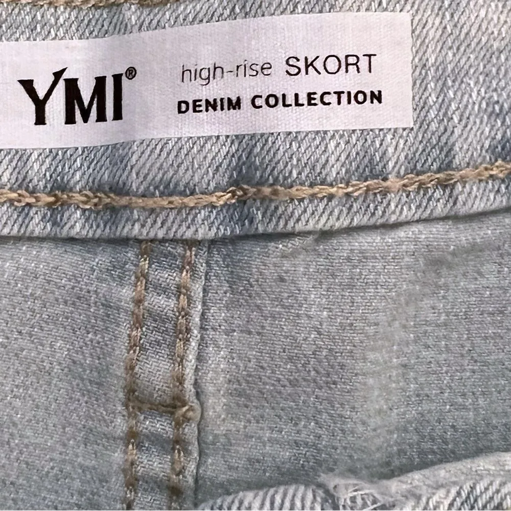 YMI High Rise Skort  Shorts Denim Streetwear Y2K New Size 13/31 31 - Image 7