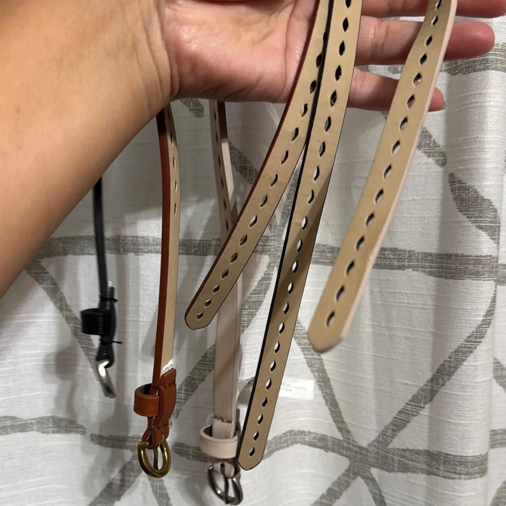 Target Leather Belt Set in Black, Brown, and Cream - Image 3