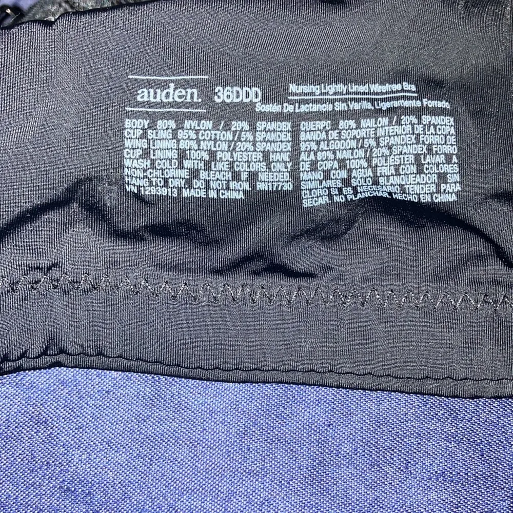 Auden Size 36DDD (36F) Nursing Bra Black Lightly Lined Wire Free Bra New No Tag - Image 5