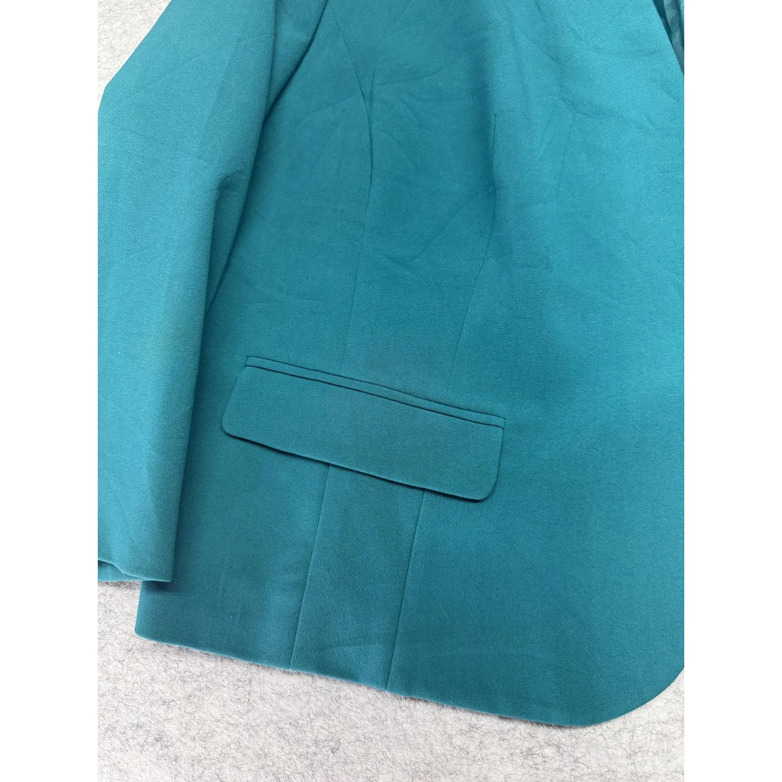 Nine West Blazer Womens 18W Teal Open Front Lined Career Jacket‎ Stretch Pockets - Image 2