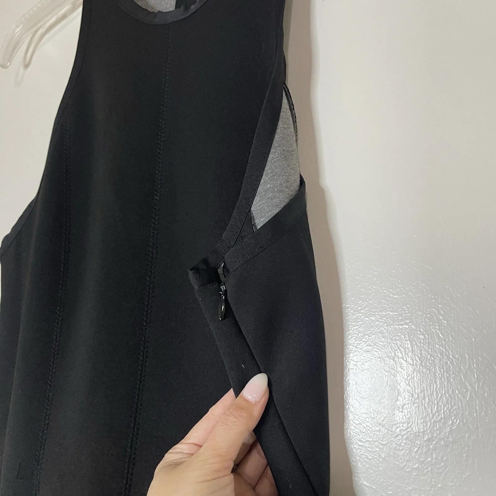 T Alexander Wang black scuba neoprene pleated mini dress size medium - Image 5