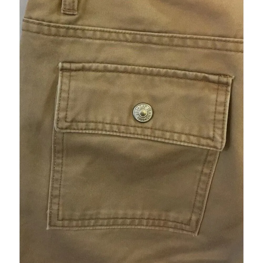 GAP Jeans Tan Cotton Cargo Capri Pants with Back Flap Pockets Womens Size 4 - Image 7