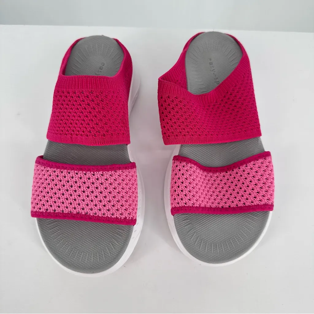 Easy Spirit Davera 2 Open Toe Slip On Slide Sandals in Pink sz 6 Sporty Two Tone - Image 4