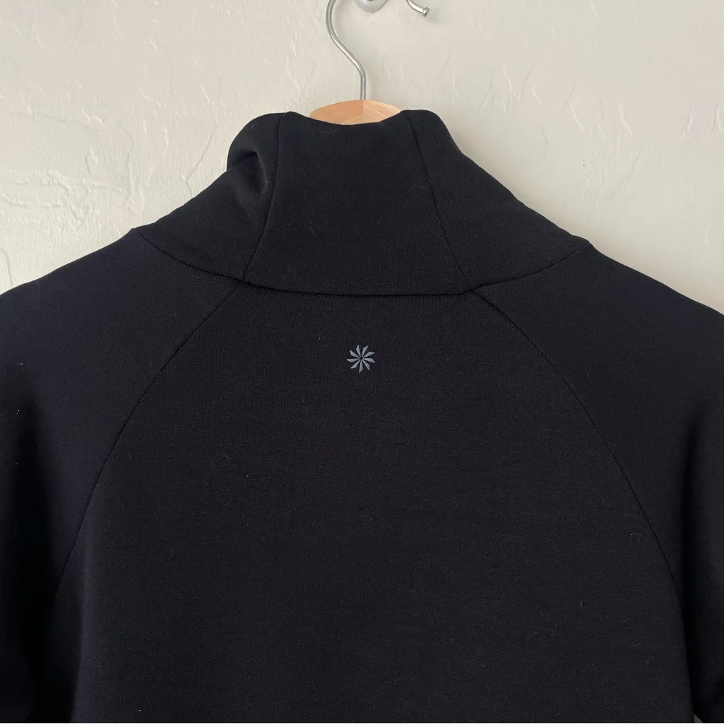 Athleta Polartech Funnel Neck fleece pullover jacket XS Black Workout - Image 8