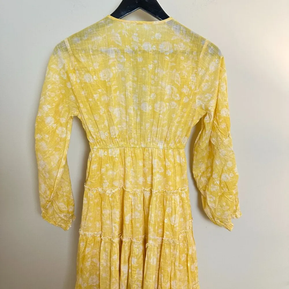 FREE PEOPLE Pappiet Midi Dress in Sunshine Combo Size X-Small - Image 9