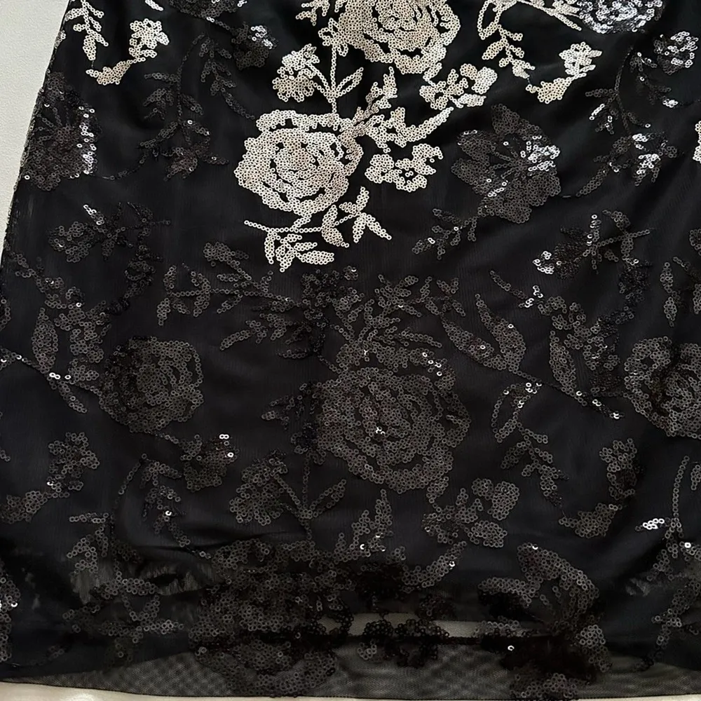 Donna Ricco Dress Gold Black Sequin V-Neck Sleeveless Evening Sheath Size 4 - Image 13