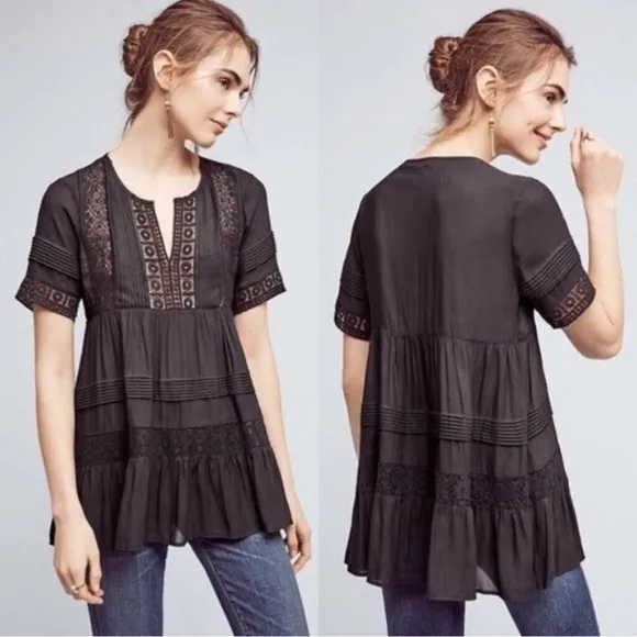 Anthropologie Maeve Lace Tiered Tunic - XS - Image 2