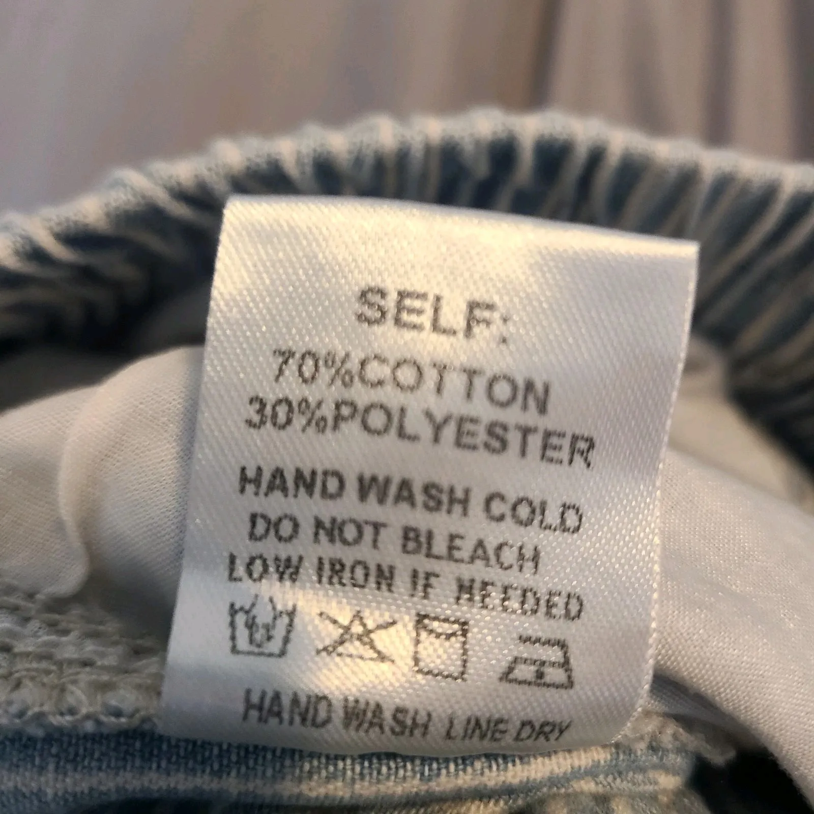 Urban Daizy Railroad Stripe Pull On Denim Pants Jeans Large Pockets Size L - Image 7