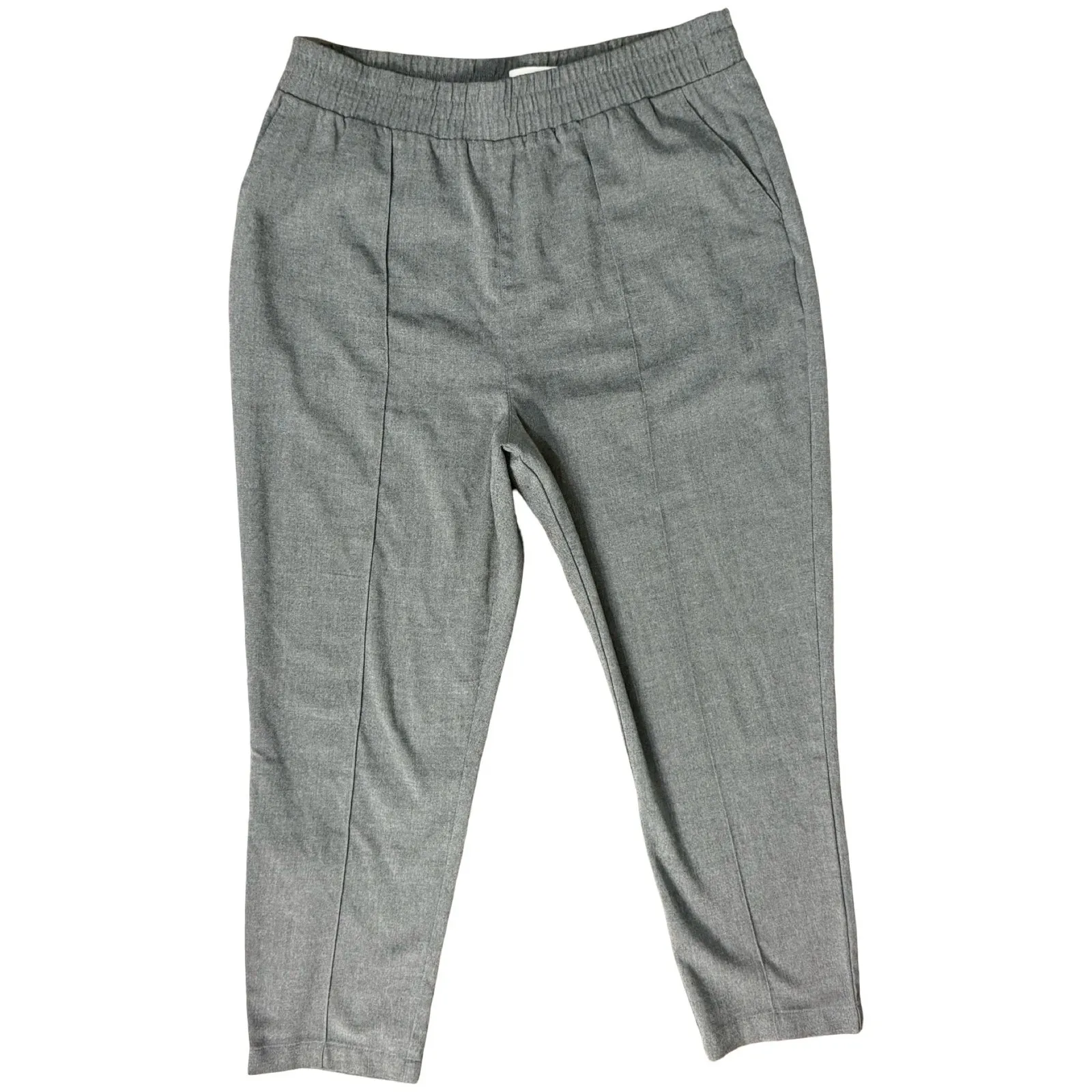 Abercrombie & Fitch Gray Pull On Tapered Leg Front Seam Work Pants Trousers Sz L - Image 2