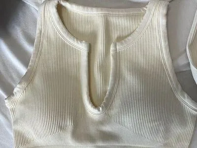 Amazon White Ribbed Workout Set - Image 3