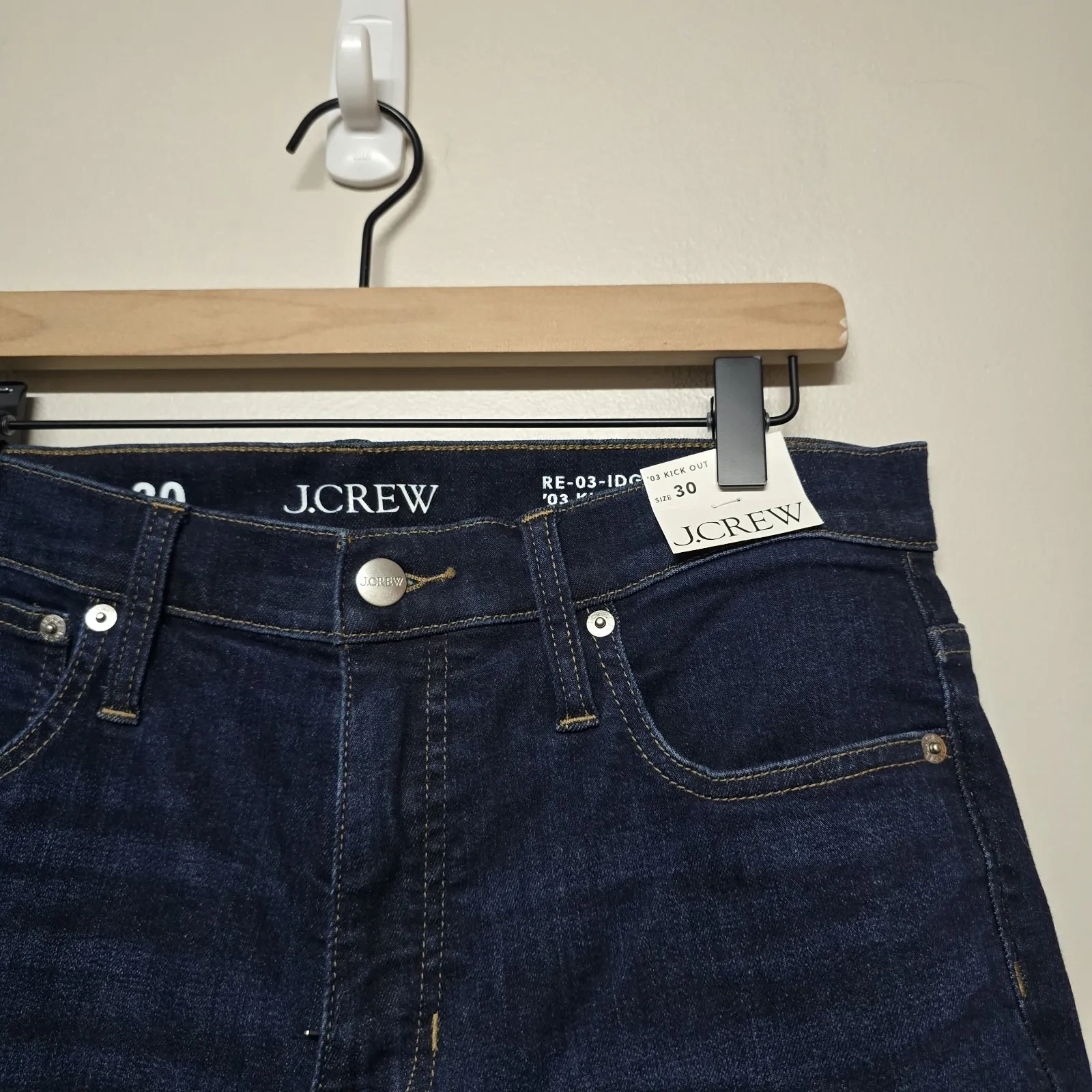 J Crew Mid Rise Cropped Kickout Jean‎ Womens 2003 Super Stretch Sz 30 Blue $148 - Image 4