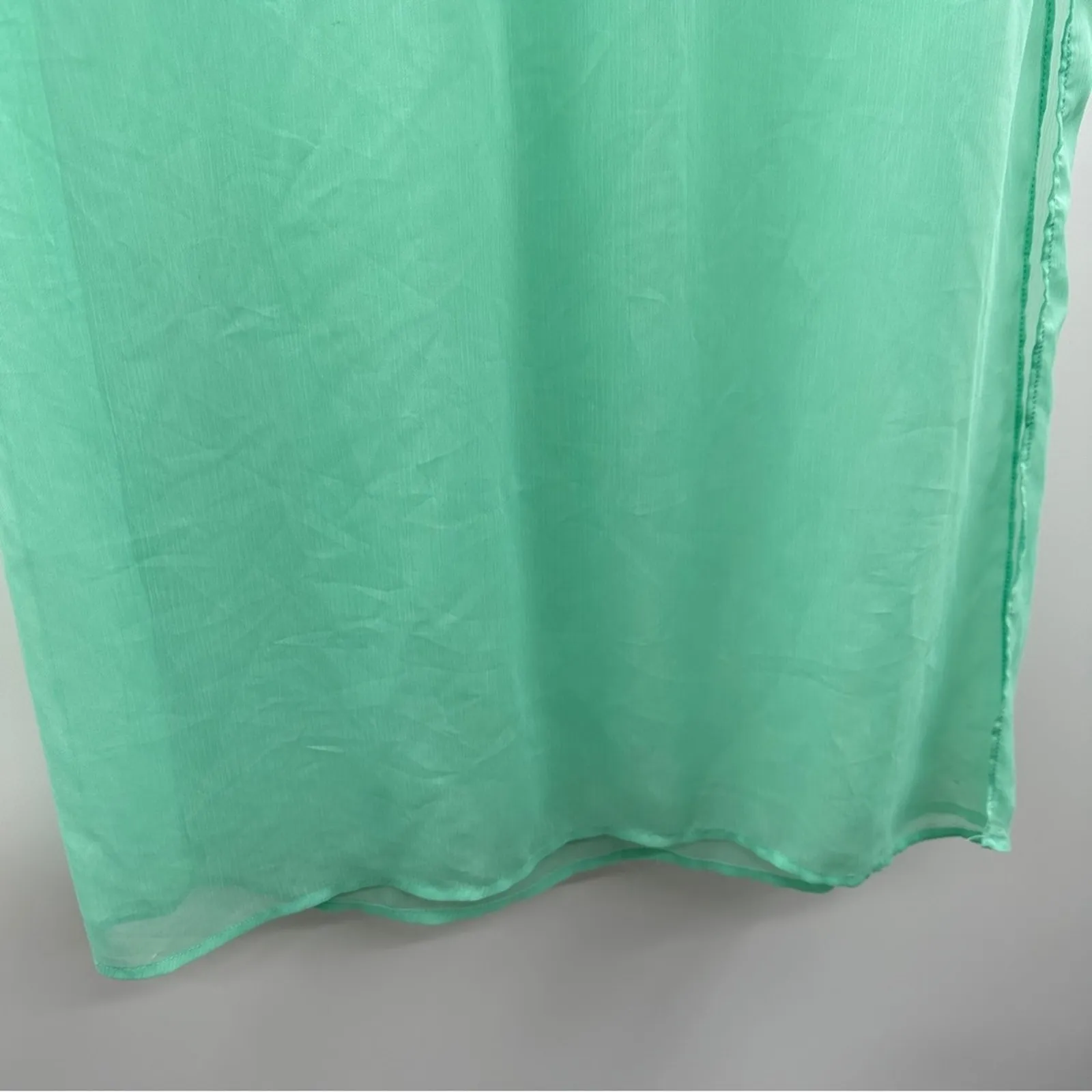 Express Light Blue Aqua Sheer Overlay Pull-On Maxi Skirt Size S‎ - Image 3