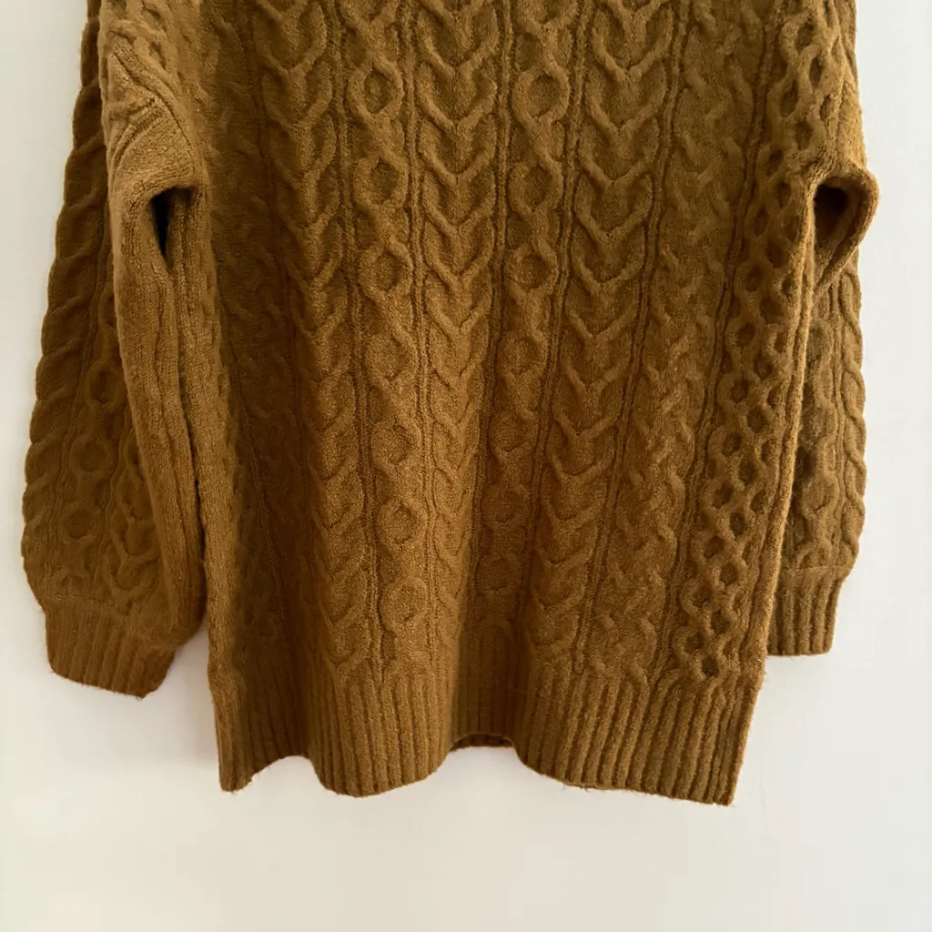 RDI Women's Cowl Neck Cable Knit Sweater - Brown - Image 10