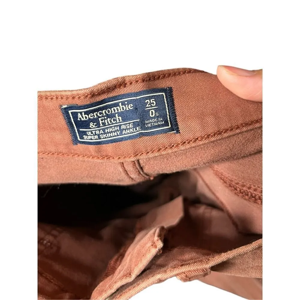 Abercrombie & Fitch Ultra High Rise Super Skinny Ankle Pants Burnt Orange Size 2 - Image 7