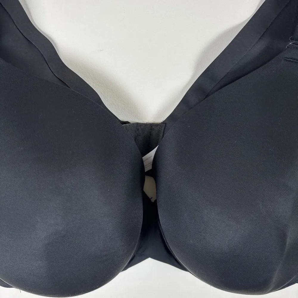 Cacique Bra‎ Lightly Lined Full Coverage Sz 42D Black Underwire - Image 2