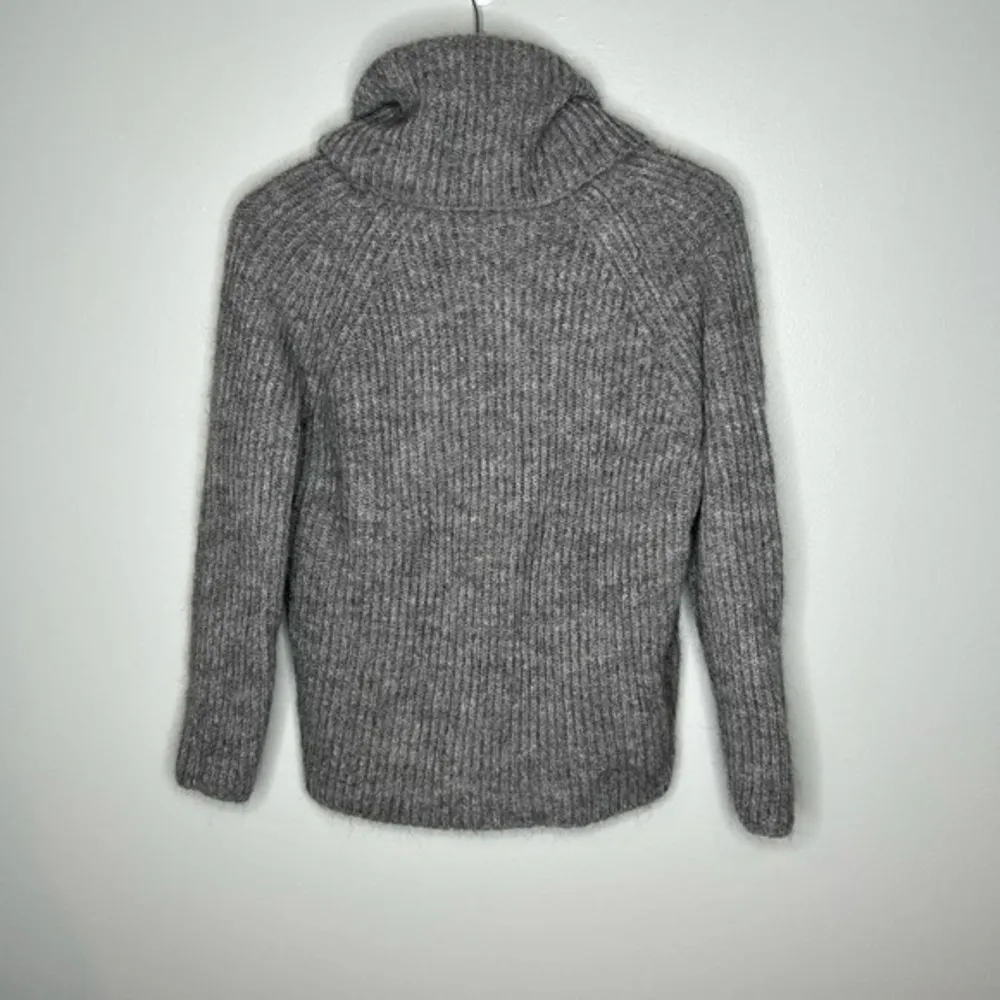 Point Sur J Crew Mohair Ribbed Turtleneck Sweater Gray ribbed oversized XXS - Image 6