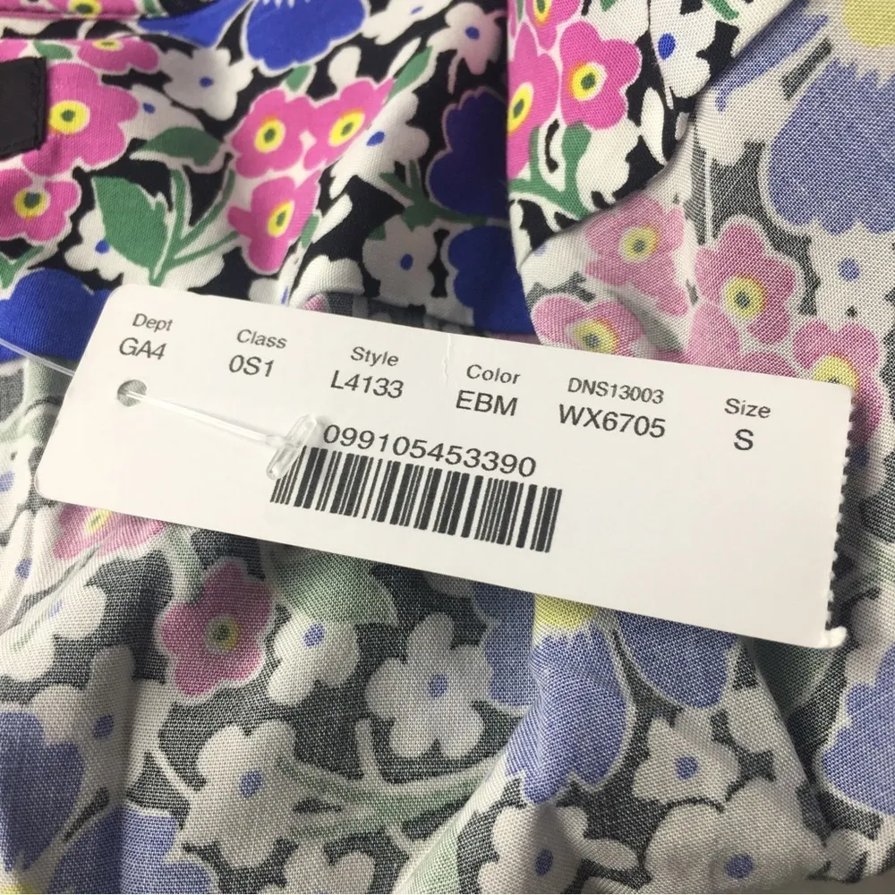 NEW J. Crew MIDI Wrap Dress in Soft Rayon Pink and Blue Flowers Floral Small - Image 6