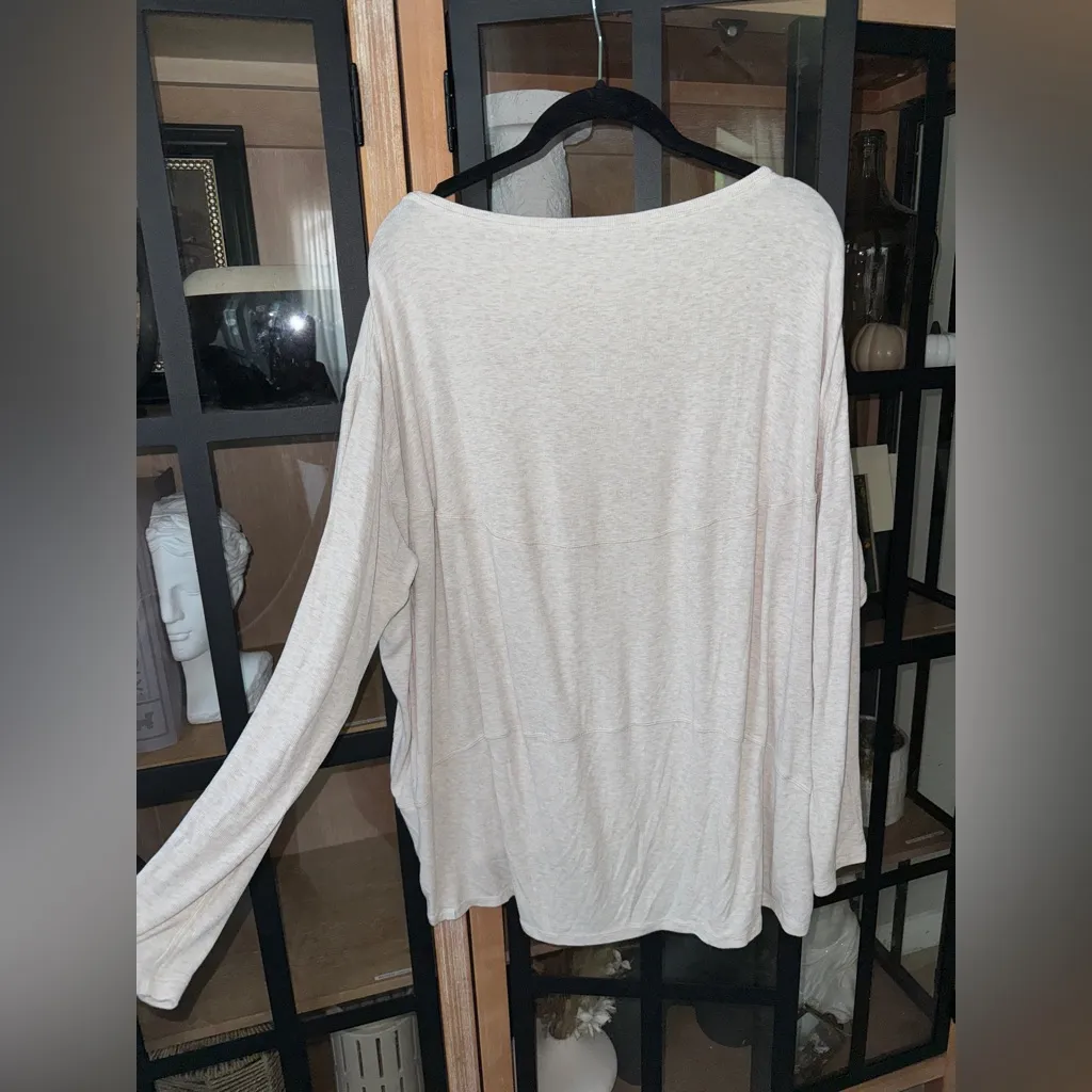 Lululemon ribbed Back In Action long sleeve tee boatneck top oat heather knit - Image 2