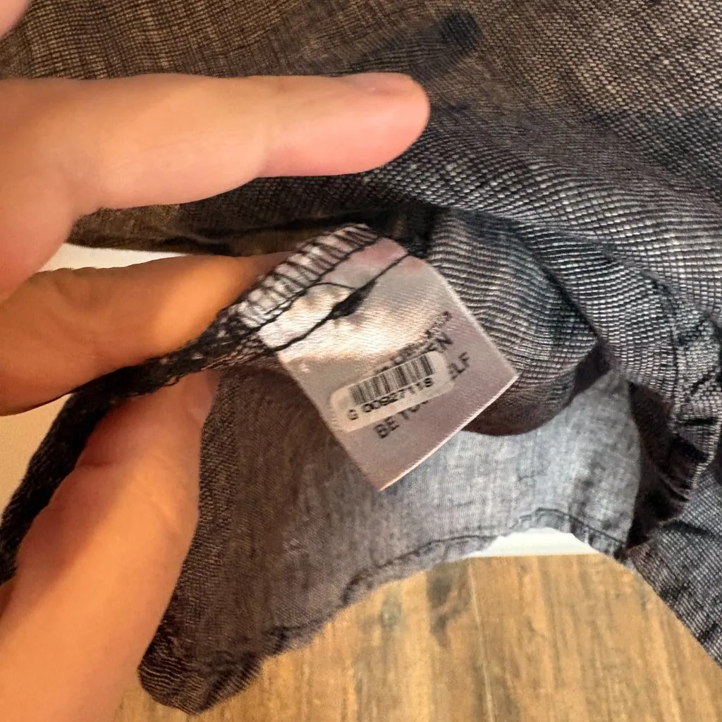 Flax charocal navy linen tunic top - Image 4