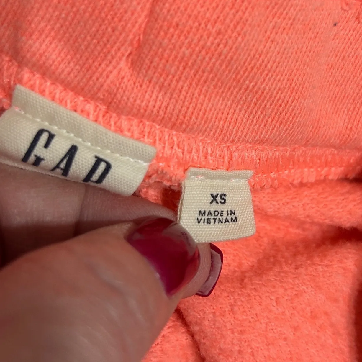 Gap Women Fleece Lounge Shorts XS Coral Pink Drawstring Athleisure Cozy - Image 4