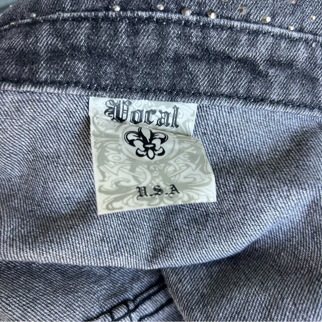 Vocal USA Studded Black Denim Jacket - Image 6