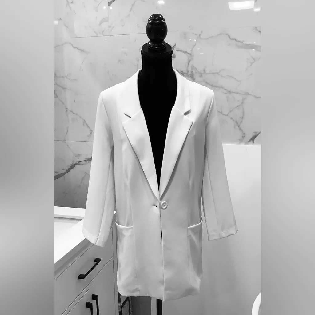 Stylish stretchy dressy blazer 🌸🌸🌸 White - Image 4