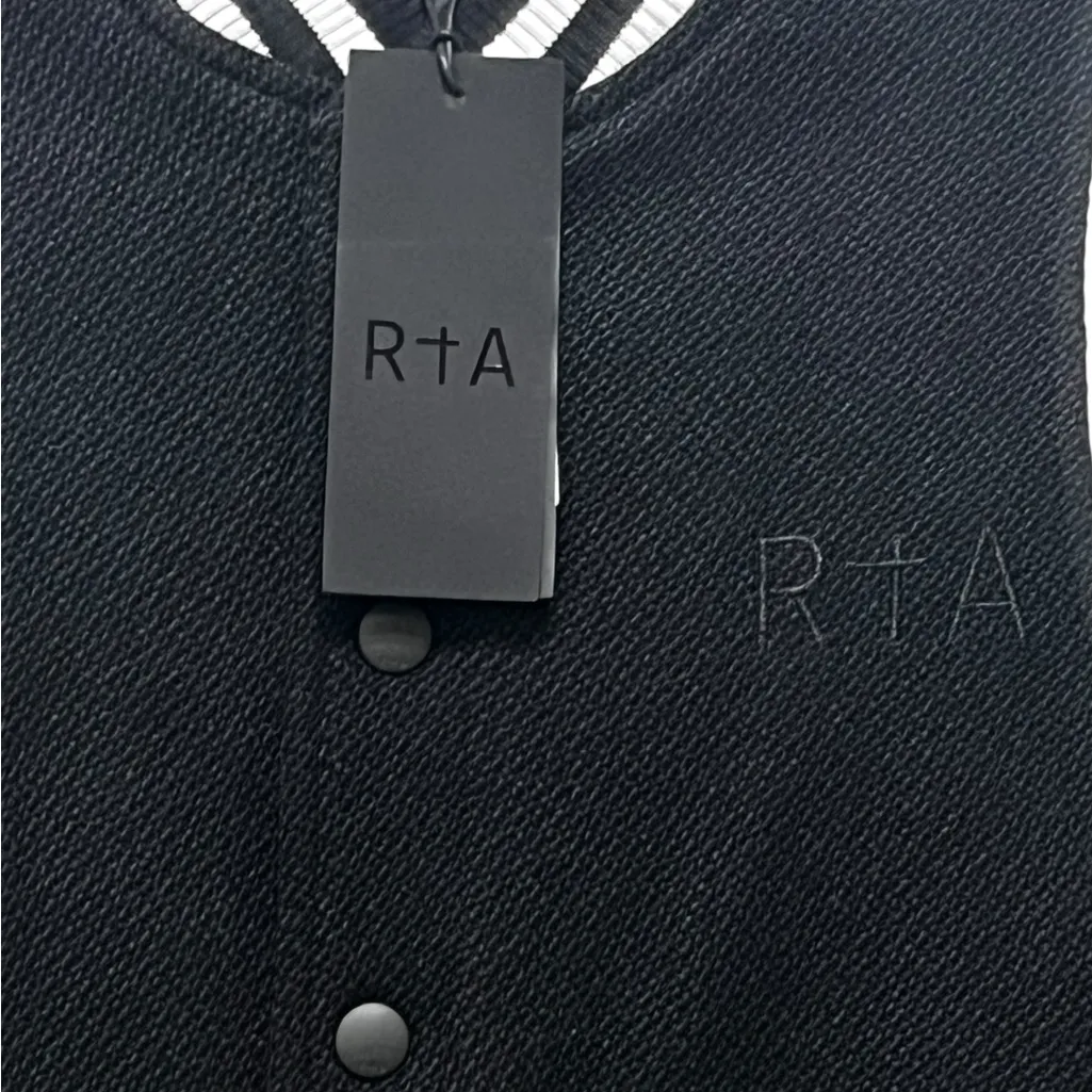 RtA Ophelie Varsity Black White Trim Jacket Size XXS Streetwear Swag Varsity NWT - Image 4