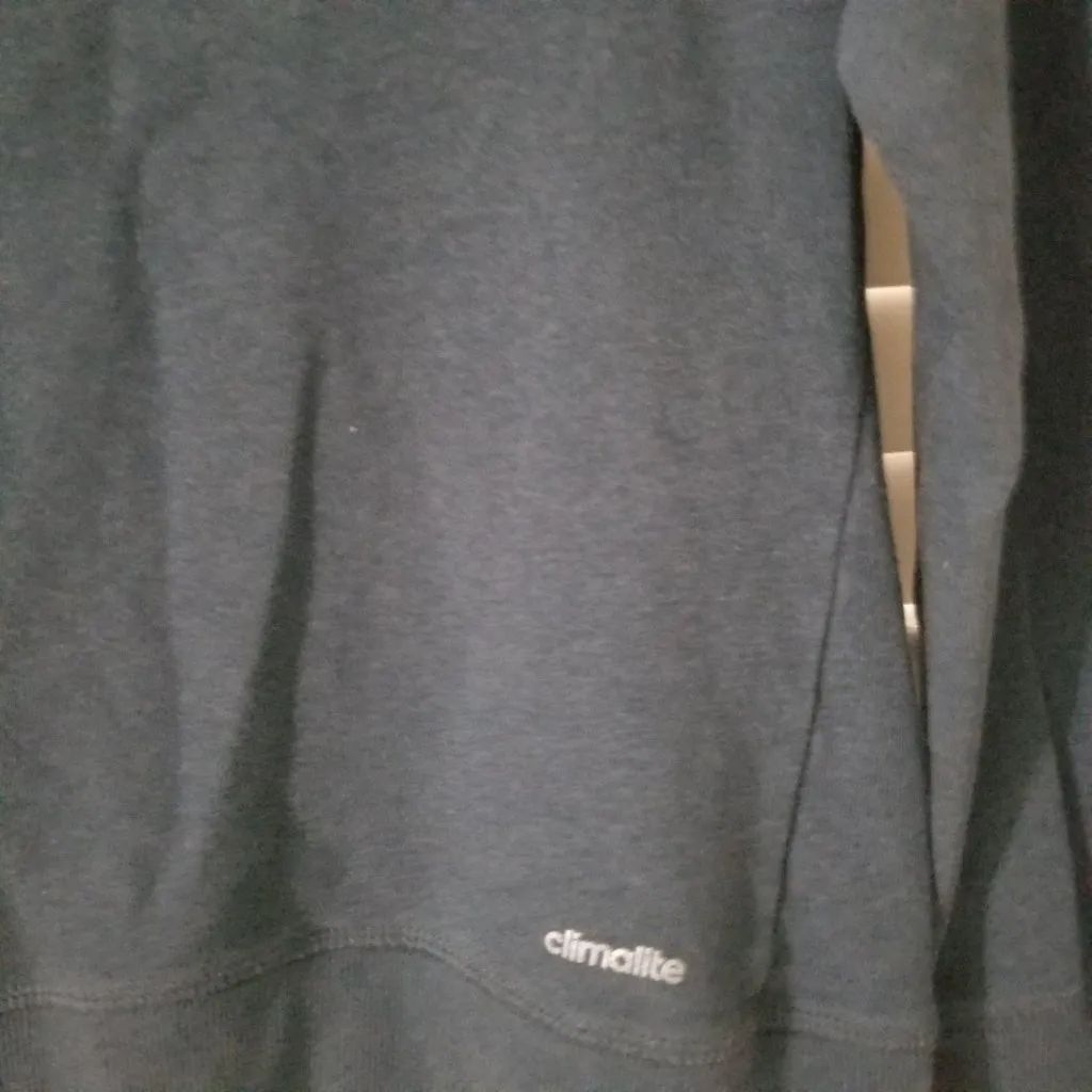 Adidas Womens Navy Sweatshirt With Pink Logo Climalite Fabric Size M 80% Cotton - Image 5