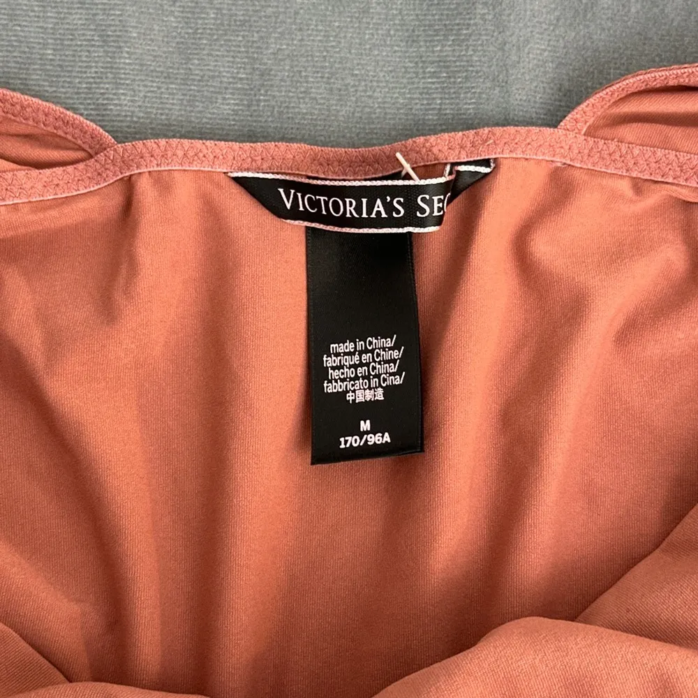 Victoria’s Secret Plunge Mesh Panel Bodysuit Thong Size Medium Rust Mauve - Image 3