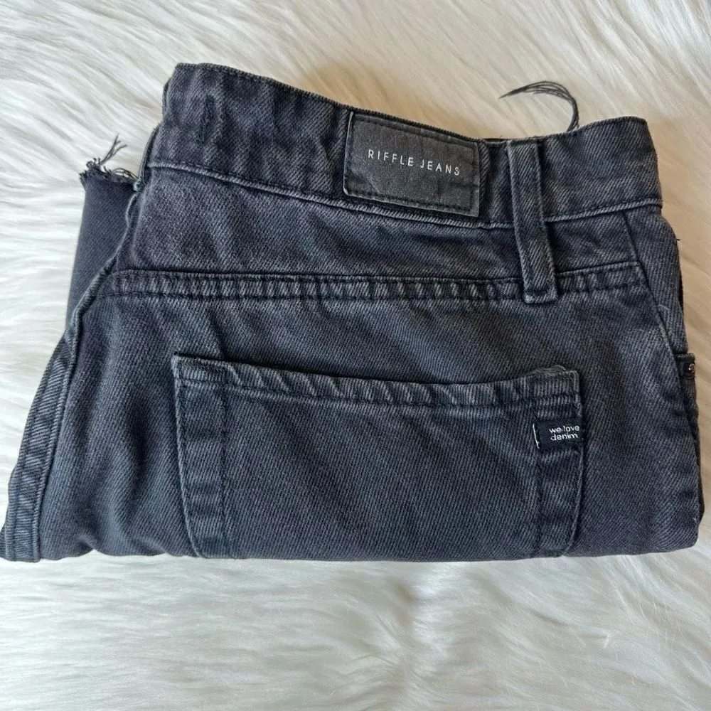 Riffle Jeans Black Cut Off MOM Jean Shorts Size 32 - Image 12