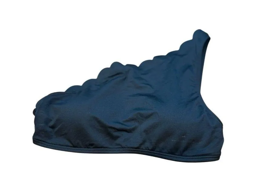 Kate Spade NY Scallop Wave One-Shoulder Bikini Top Large Black Purple NWT - Image 4