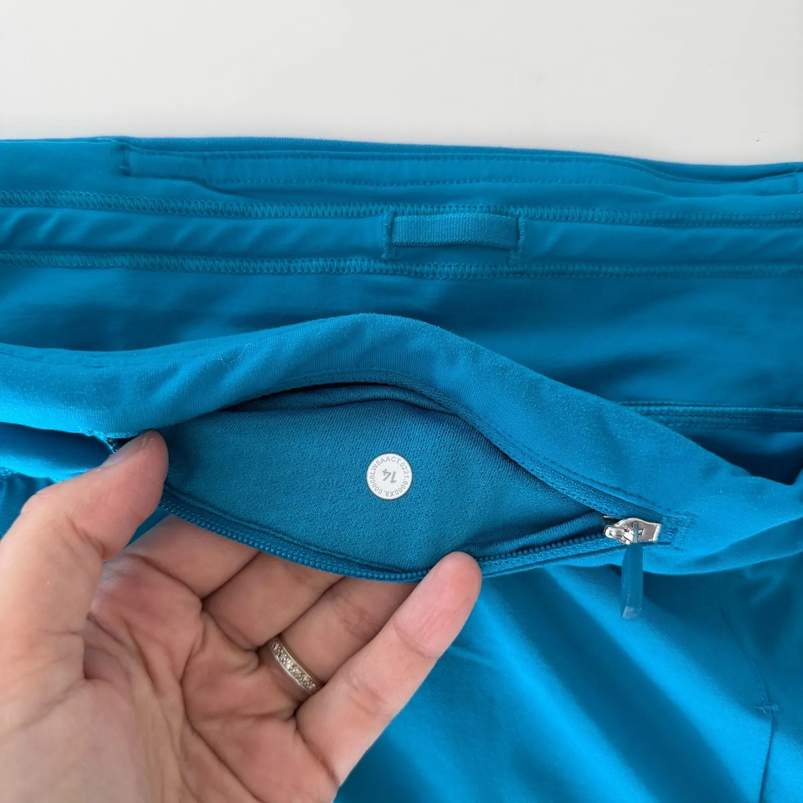 Lululemon Pace Rival Skirt Womens 14 Hawaiian Blue Skort Tiered Yoga Workout - Image 7