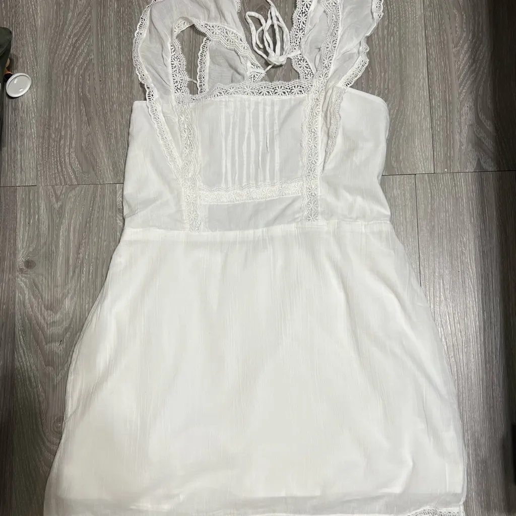 Abercrombie & Fitch White Lace Detail Chemise - Image 7