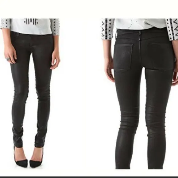 Habitual Jeans 'Eve' Hi Rise Skinny Jean Licorice Signature Coated Denim size 26 - Image 2