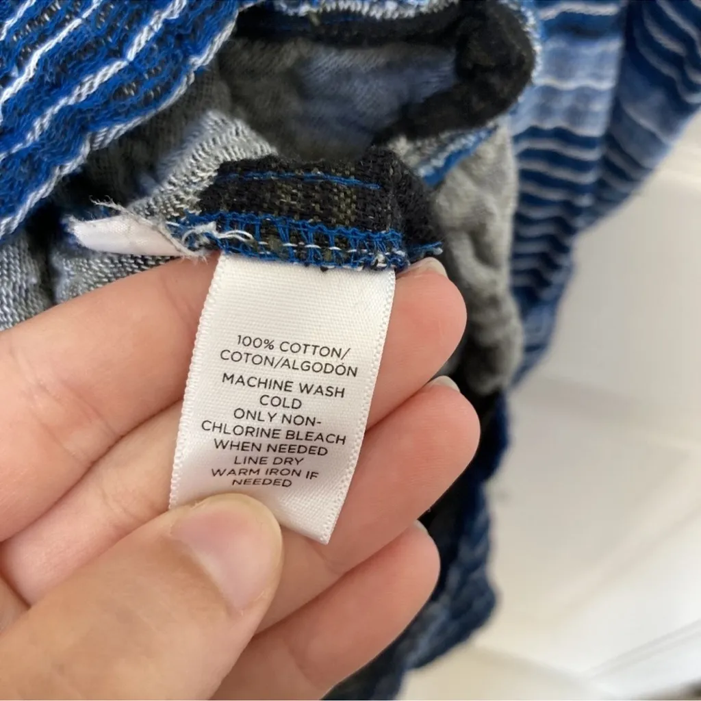 Lou & Grey LOFT Baja Blue Striped Racerback Romper Size Medium - Image 3