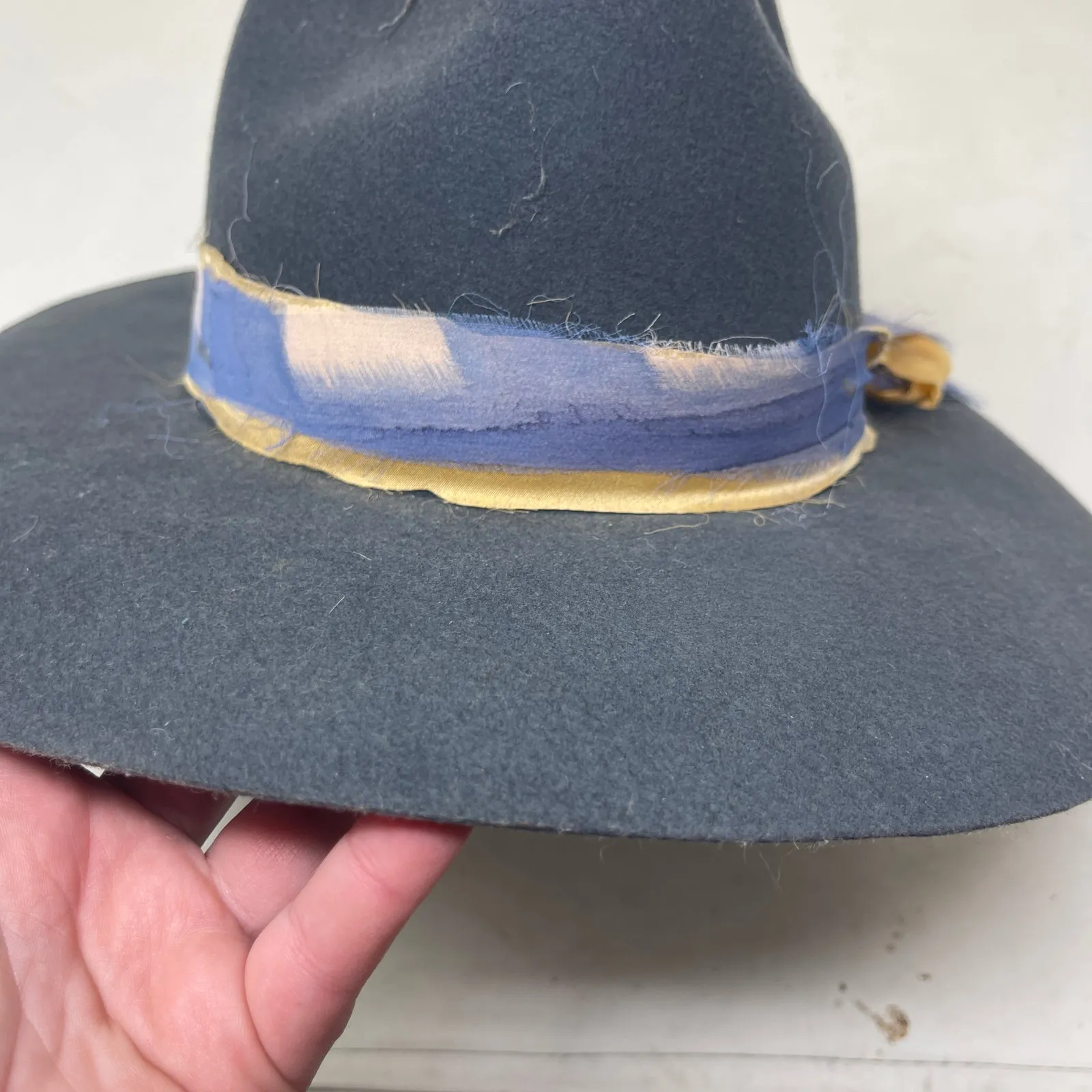 Lovely Bird Montana grey blue fedora wool hat sz M Gray - Image 6