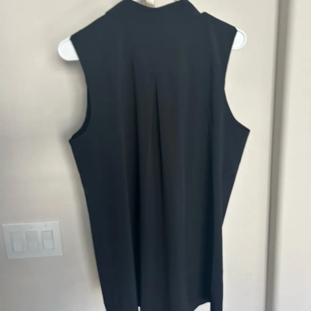 Athleta Urbanite II UPF Button Down Tank Top Blouse Black Size Large Tall - Image 5