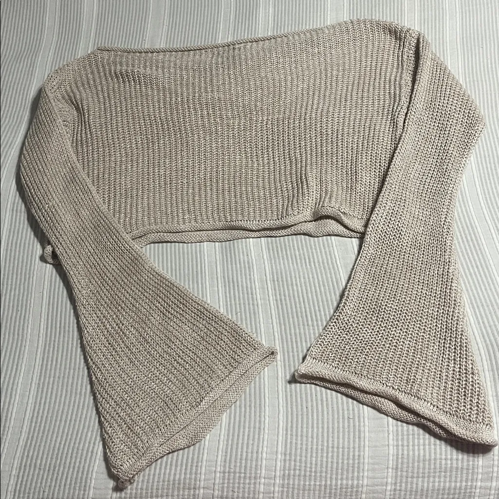 Edikted Beige Knit Sweater - Image 3