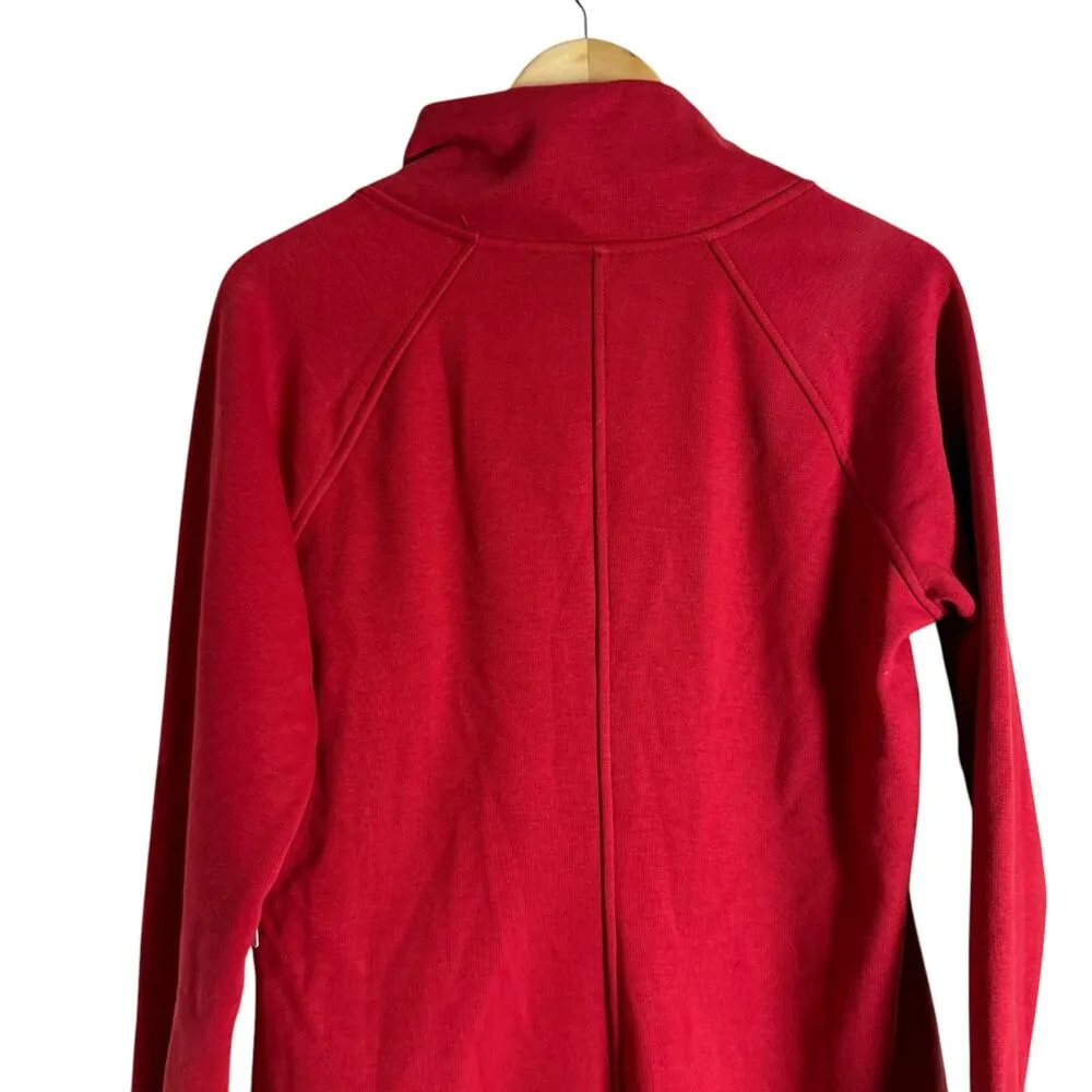 Athleta Cozy Karma Red Asymmetric Zip Mock Neck Sweater Mini Dress Size Medium - Image 7