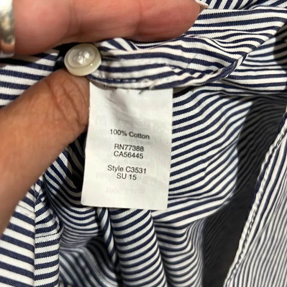 J. Crew long sleeve striped blue and white Women’s Size S - Image 10