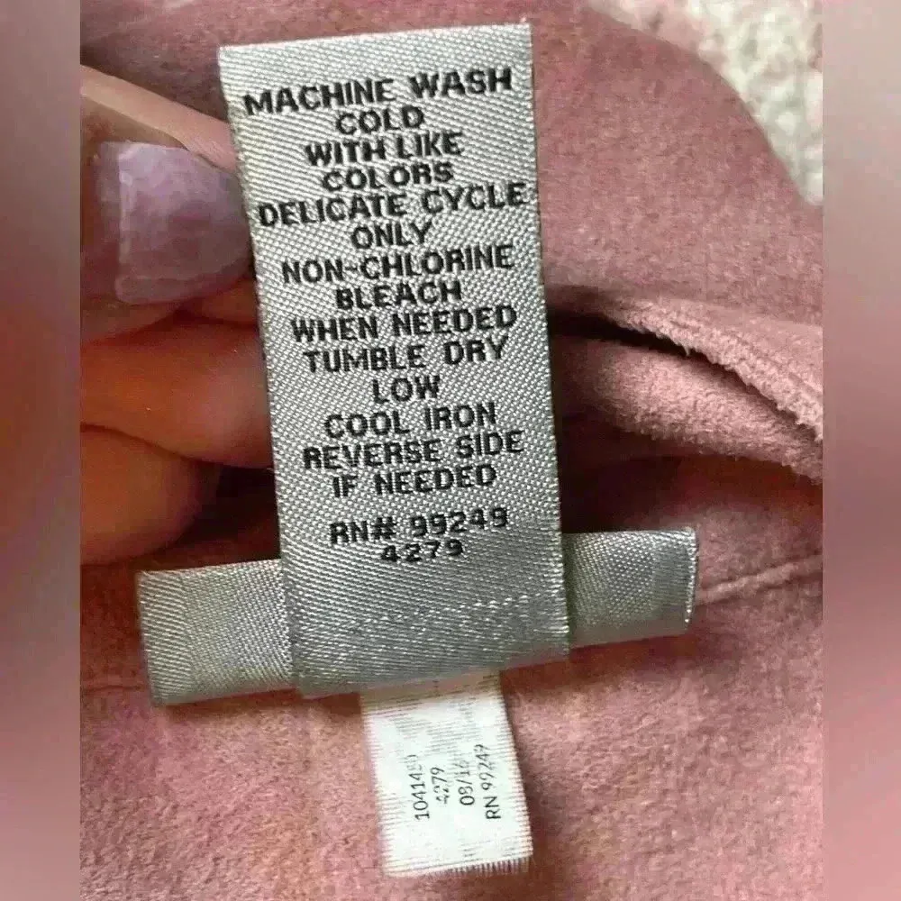 Catherines Blush Pink Long Sleeved Faux Suede Button Up Collared Shirt Size 3XWP - Image 5