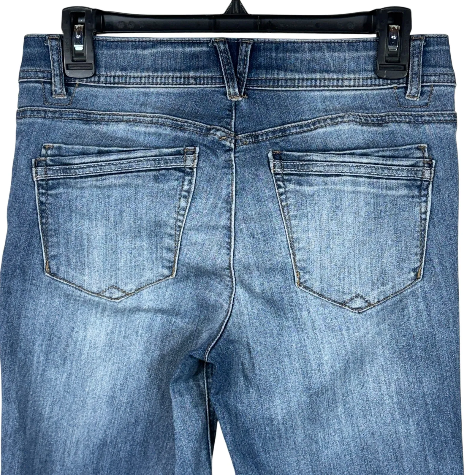 Democracy SZ 6 “Ab”technology Jeans Distressed Stretch Mid-Rise Whiskered Blue - Image 5