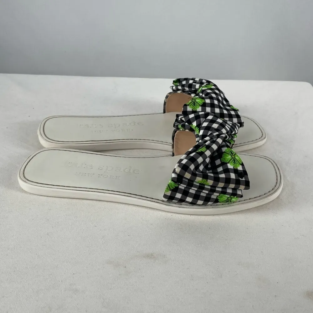 Kate Spade Bikini Bow Slide Sandal in Gingham‎ Size 8 - Image 6