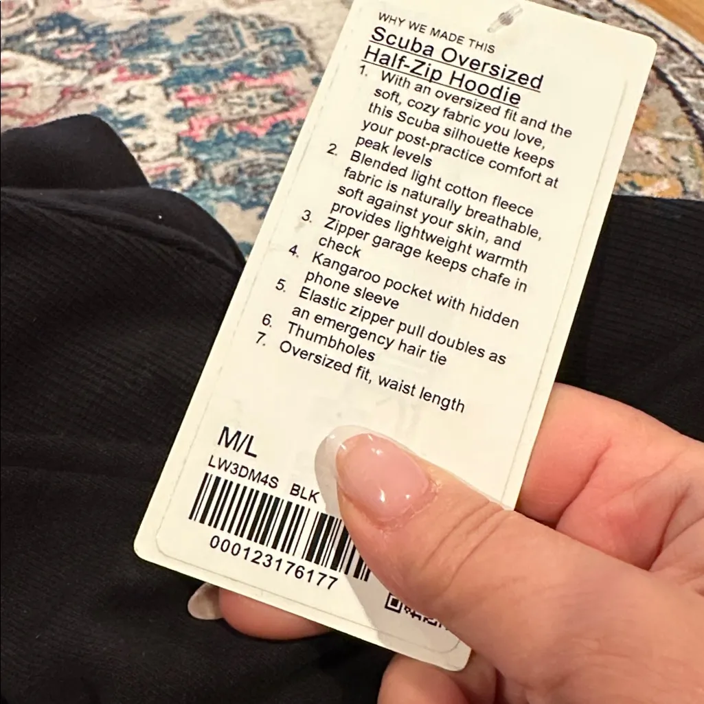 Lululemon Black Scuba Oversized Half-Zip Hoodie M/L - Image 8